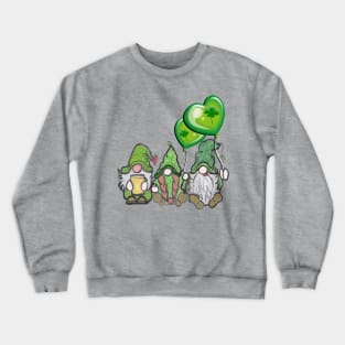 St Patrick's Day Cute Irish Lass Gnome and Shamrock Gnomes Crewneck Sweatshirt